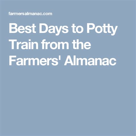 Farmers almanac signs for potty training. Things To Know About Farmers almanac signs for potty training. 